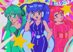 3girls chubby cleavage five_nights_at_freddy's five_nights_at_freddy's:_tales_from_the_pizzaplex gemini_(fnaf) magical_girl olive_(fnaf) rose_(fnaf) the_bobbiedots thick_thighs