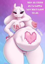 1girls anthro caprine don_ko furry goat huge_breasts huge_thighs lactation paint speaking squeezing_breast stomach_noises toriel undertale undertale_(series) vore