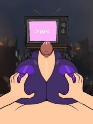 >w< beat_banger big_breasts big_penis breasts bruuuuuh clothed clothed_female_nude_male clothed_sex dick human_skin nipples skibidi_toilet toriel_beat_banger touching_breast tv_head tv_woman_(skibidi_toilet) tvwoman_(skibidi_toilet) xd