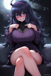 1girls ai_generated breasts dress female galawave game_freak goth hex_maniac hips huge_breasts light-skinned_female light_skin long_hair nintendo pokemon pokemon_xy purple_eyes purple_hair stable_diffusion thick_thighs thighs wide_hips