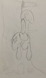 ass ass big_ass big_butt cutie_mark dynamo1940 equine exposed exposed_ass featureless_crotch female feral friendship_is_magic hasbro monochrome my_little_pony smiley_face smiley_face_on_butt stuck stuck_in_object stuck_in_tree tail tail_raised tail_up through_wall traditional_media_(artwork) tree twilight_sparkle_(mlp)