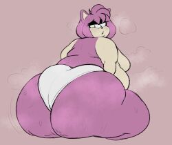 1girls amy_rose anthro ass bbw belly breasts chubby chubby_female fat female female_focus female_only furry hedgehog hedgehog_humanoid hips large_ass large_breasts looking_back nude nude_female panties pink_fur purple_hair scrimbloat sega sideboob sonic_(series) sonic_the_hedgehog_(series) steam steaming_body stomach thick_thighs thighs underwear wide_hips