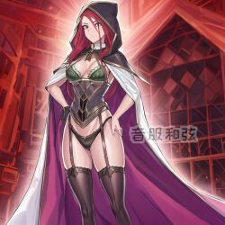 1girls ai_generated cyberse_witch duel_monster lingerie red_hair yu-gi-oh!