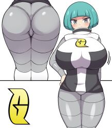 big_ass blush breasts breasts_bigger_than_head huge_breasts jaga334 pokemon pokemon_dppt team_galactic team_galactic_grunt team_galactic_grunt_(female) uniform