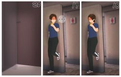 ... 1boy 2023 3d 3koma absurd_res absurdres bathroom cheating cheating_girlfriend clueless comic cuckold drink drinking faceless faceless_male full_body hi_res high_resolution highres indoors netorare ntr original public_bathroom shoes speech_bubble vyrus_smith