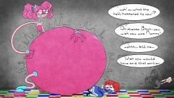 big_belly big_breasts green_eyes inflation mommy_long_legs pink_body pink_hair pink_skin poppy_(poppy_playtime) poppy_playtime prototype_(poppy_playtime) the_prototype_(poppy_playtime) vore vore_belly