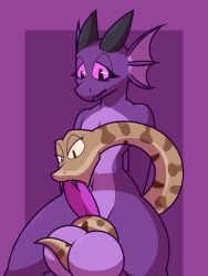 1boy 1boy1girl 1girls 2023 angry angry_sex anthro anthro_only ball_fondling balls bedroom_eyes belle_(ikakins) big_balls copperhead digital_media_(artwork) dominant dominant_female dragon duo erection eyelashes fangs fellatio female feral fondling frill_(anatomy) genitals hi_res horn huge_balls ikakins kobold lizard male male/female membrane_(anatomy) membranous_frill narrowed_eyes navel oral penile penis plum_rhazin purple_body reptile scalie seductive sex size_difference small_dom_big_sub snake tail_around_balls tail_on_balls teeth thick_thighs wide_hips