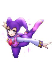 1girls 1other ass big_ass blue_eyes blush bodysuit closed_mouth clothing eyes female female_focus female_only flying hi_res humanoid legs lipstick looking_at_viewer nights nights_into_dreams open_eyes purple_bodysuit purple_clothing sega signature solo sparkles white_background