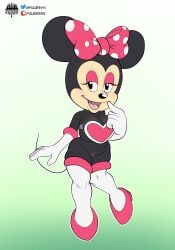 anthro boots breasts costume disney female fours_(artist) furry minnie_mouse pussy rouge_the_bat_(cosplay)