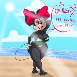 bikini breasts cartoonfan402 disney female huge_breasts minnie_mouse nipples underwear