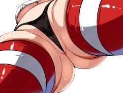 1girls ass belko black_panties breasts cameltoe cleft_of_venus cosplay female female_only from_below groin hi_res highleg highleg_panties highres kantai_collection kashima_(kantai_collection) kashima_(kantai_collection)_(cosplay) large_breasts multicolored_thighhighs panties partially_visible_vulva red_thighhighs shimakaze_(kantai_collection)_(cosplay) simple_background solo stomach striped_clothes striped_thighhighs thick_thighs thighhighs thighs thong two-tone_thighhighs underboob underwear white_background white_thighhighs wide_hips