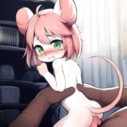 age_difference ai_generated anal anal_sex anal_sex anthro femboy furry fuzzle_(fuzzleedits) fuzzleedits green_eyes hi_res pink_hair rodent rodent_humanoid size_difference young