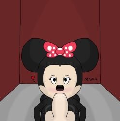 blowjob breasts disney fellatio female marvinlad2_(artist) minnie_mouse mouse sucking