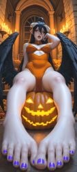 ai_generated albedo_(overlord) barefoot bcilyg female foot_fetish foot_focus halloween overlord_(maruyama)