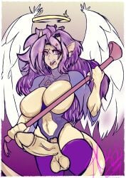 1futa absurd_res angel angry back_wings belly big_breasts big_penis breasts broken_horn close_to_bursting clothing cross-popping_vein demon dominant dominant_female exposed exposed_breasts female fluffy futanari genitals glare gynomorph hair halo herm hi_res horn huge huge_breasts huge_cock human humanoid intersex latex latex_clothing latex_legwear latex_stockings leather leather_clothing legwear male mammal mature_female narrowed_eyes navel penis pink_hair protective pussy solo stockings succubus tail throbbing throbbing_penis tikos_grey vein veiny_penis weapon wings