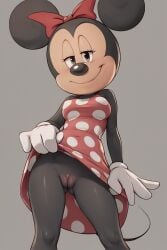 ai ai_generated disney female gloves minnie_mouse partially_clothed pussy