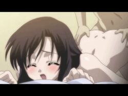 animated black_hair blush doggy_style from_behind holding_ass katsura_kotonoha light_skin long_hair on_bed school_days tagme teenager