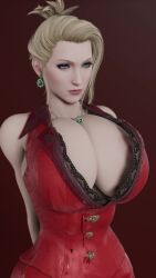 1girls 3d 3d_(artwork) 3d_animation 3d_model 3d_render 9:16 animated arms_behind_back blender blender_(software) blender_eevee blonde_hair blue_eyes bouncing_breasts cleavage earrings facing_viewer female_focus final_fantasy final_fantasy_vii huge_breasts jewelry necklace pale-skinned_female pale_skin scarlet_(ffvii) shorter_than_10_seconds solo supurattabrain tagme vertical_video video