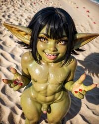 ai_generated anal big_ass black_hair erection femboy flat_chest futa_only futanari goblin goblin_futanari happy male_only nemmy(goblin) original_character short_hair sissy thick_thighs trap uncircumcised wide_hips