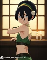 1girls ai_generated black_hair earth_kingdom female sultralis toph_bei_fong