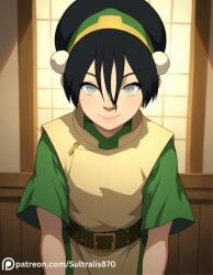 1girls ai_generated black_hair earth_kingdom female sultralis toph_bei_fong