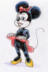 anthro breasts disney female lifting_skirt minnie_mouse mouse nipples pussy showing_pussy smaggthesmug