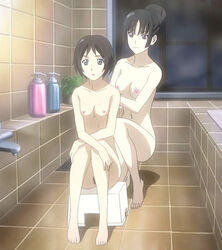 bath breasts female ga-rei isayama_yomi multiple_girls pubic_hair small_breasts tagme tsuchimiya_kagura yuri