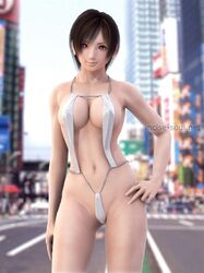 3d brown_eyes brown_hair cocoa_(character) female female_only incise_soul m-rs mizugi oppai sling_bikini solo