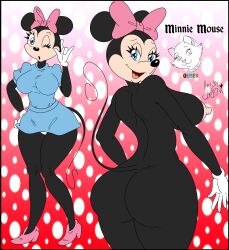 anthro ass breasts disney dress female furry huge_ass huge_breasts minnie_mouse nipples nuemek nuemekcolor_(artist) public_domain