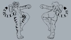 absurd_res anthro ass dreamworks felid female full-length_portrait hi_res kung_fu_panda mammal master_tigress muscular muscular_anthro muscular_female neshaink nude pantherine portrait solo tiger