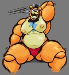 belly big_ass five_nights_at_freddy's five_nights_at_freddy's:_security_breach glamrock_freddy_(fnaf) locitony looking_at_viewer moobs thick_thighs thong wholesome