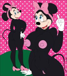 anthro breasts chaiyadecs_(artist) disney female furry high_heels huge_ass minnie_mouse nipples pussy