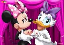 ass avian bbmbbf breasts daisy_duck disney female fur34 minnie_mouse mouse nipples nude palcomix pose