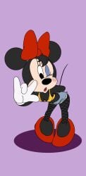 anthro blackmercurius_(artist) bra breasts disney female furry minnie_mouse pinup posing stockings tzalanti_(artist)