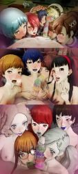 15girls 3boys 3d 6+girls absurd_res absurdres accurate_art_style aigis_(persona) amagi_yukiko ann_takamaki atlus ball_sucking big_penis bj blonde_hair blowbang blowjob blue_eyes blue_hair blue_lipstick blush boobjob breasts brown_eyes brown_hair choker collaboration collaborative_fellatio cum cum_in_mouth deepthroat_mark drool erect_penis fellatio fellatio_through_another's_paizuri female female_focus female_protagonist_(persona_3) fivesome fuuka_yamagishi ginger_hair glasses green_lipstick harem haru_okumura hi_res highres human human_female human_male investigation_team kasumi_yoshizawa kiss_mark kotone_shiomi kujikawa_rise large_penis licking licking_nipple light-skinned_female light-skinned_male light_skin lipstick lipstick_mark lipstick_on_balls lipstick_on_penis lipstick_ring looking_at_viewer makeup makoto_niijima male male_pov mascara megami_tensei messy messy_lipstick metis_(persona) mitsuru_kirijo multiple_girls narukami_yu nipple_stimulation nipples official_style open_mouth oral orange_lipstick paizuri partial_male penis persona persona_3 persona_3_portable persona_4 persona_5 persona_5_royal pink_lipstick pov purple_lipstick quadruple_fellatio rainbow_party red_eyes red_hair red_lipstick reliusmax ren_amamiya robot robot_girl running_mascara runny_makeup runny_mascara sakura_futaba saliva saliva_string saliva_trail satonaka_chie sega shirogane_naoto sixsome straight sucking sucking_off sucking_testicles sucking_tip sumire_yoshizawa teamwork titjob tongue tongue_out triple_fellatio unknown_male xelandis yellow_lipstick yukari_takeba