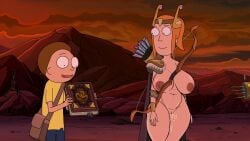 1boy big_breasts bow_and_arrow female huge_breasts morty_smith rick_and_morty summer_smith wet_pussy