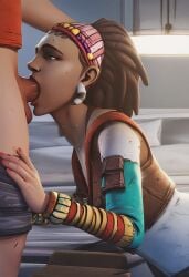 ai_generated blowjob borderlands close-up irrumatio sasha_(borderlands) tales_from_the_borderlands