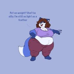 bbw big_breasts breasts cleavage fat female frisk_lk furry overweight tagme thick_thighs weight_gain wide_hips