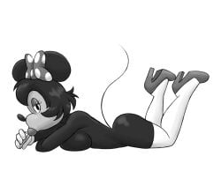 ass breasts female high_heels laying_down laying_on_stomach minnie_mouse panthera-celsius stockings sucking