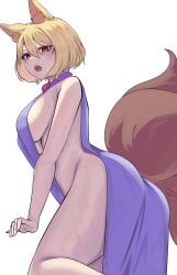 ass big_breasts bottomless breasts mirufui no_bra no_panties ran_yakumo thick_thighs thighs touhou