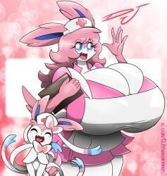 1girls big_breasts blush boob_window breasts cleavage creatures_(company) cute djthepokemen ear eeveelution female game_freak generation_6_pokemon huge_breasts large_breasts nintendo nurse nurse_cap nurse_uniform pok&eacute;mon_(species) pokemon pokemon_(species) pokemon_xy sylveon thick_thighs thighs wide_hips