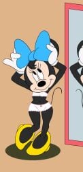 anthro blackmercurius_(artist) breasts disney female furry minnie_mouse partially_clothed pinup tzalanti_(artist) underwear