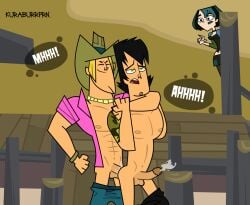 cartoon_network caught gay geoff_(tdi) gwen_(tdi) kuraburrprn total_drama_island trent_(tdi) yaoi