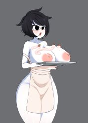 apron_only big_breasts glasses homestuck jane_crocker phasmomo whipped_cream