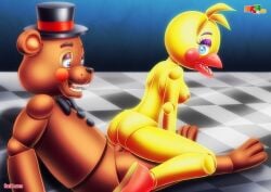 animatronic ass bbmbbf five_nights_at_freddy's five_nights_at_freddy's_2 nipples no_humans nude palcomix reverse_cowgirl_position sitting_on_penis straight tagme toy_chica_(fnaf) toy_freddy_(fnaf)