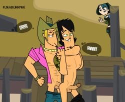 anal cartoon_network caught gay geoff_(tdi) gwen_(tdi) kuraburrprn light_skin total_drama_island trent_(tdi) yaoi