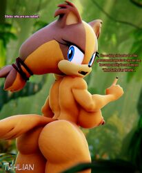 1girls big_ass big_breasts breasts female female_only naked nude solo solo_female sonic_(series) sonic_boom sticks_the_badger sticks_the_jungle_badger sticks_the_tejon tahlian