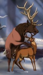 2023 absurd_res anatomically_correct anatomically_correct_genitalia animal_genitalia animal_penis antlers backlash91 bambi_(film) big_dom_small_sub bodily_fluids brown_body brown_fur cervine cervine_genitalia cervine_penis cloven_hooves conditional_dnp cum cum_in_ass cum_inside cum_while_penetrated deer disney dominant duo elk feral feral_on_feral feral_penetrated feral_penetrating feral_penetrating_feral fur genital_fluids genitals hi_res hooves horn looking_pleasured male male/male male_penetrated male_penetrating male_penetrating_male mammal moan outside penetration penis sex size_difference smaller_penetrated snow tapering_penis the_great_prince_of_the_forest tongue tongue_out winter