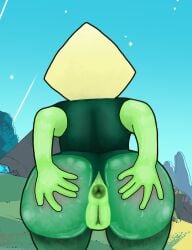 1girls anus ass asshole behind_view big_ass big_butt bubble_butt cartoon_network fat_ass female gem_(species) green_body green_pussy green_skin looking_away peridot_(steven_universe) puffy_anus short_hair short_sleeves shortstack skin_tight spread_anus spread_ass spread_butt spread_pussy spreading steven_universe thestarman thick thick_ass