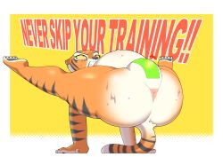 1girls absurd_res anus big_belly birth blocked_birth bodily_fluids dreamworks felid female female_only genitals hi_res kung_fu_panda mammal master_tigress pantherine pr-egg-nant pregnant pregnant_female pussy pussy_tape ready_to_pop simple_background solo sweat tape tiger training triangular_anus